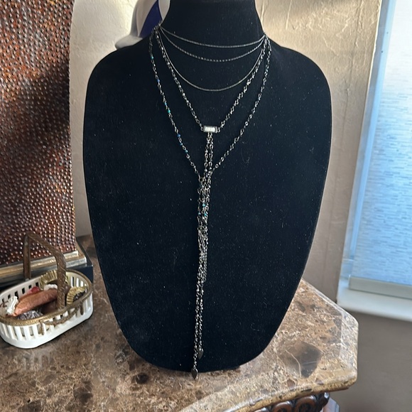 Exquisite multi chain layered with long crystal and chain tassels  gorgeous on - Picture 4 of 12